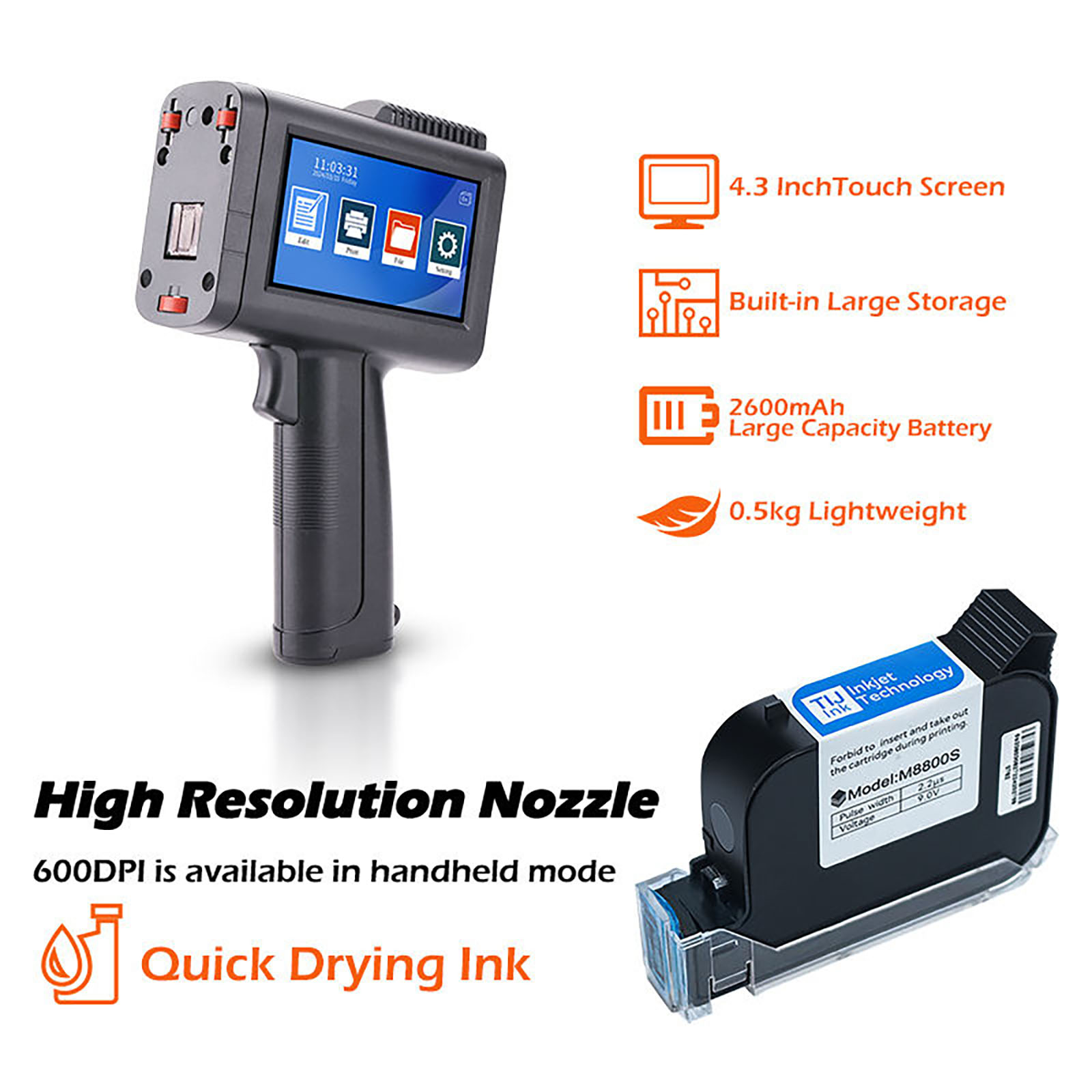 ZM-C13 12.7mm Handheld Inkjet  - огляд і ціна Barcode Printer